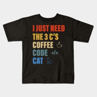 COFFEE CODE CAT Kids T-Shirt